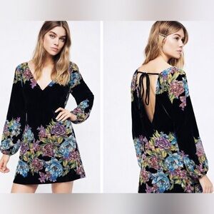Free People Misha Burnout Velvet Mini Dress‎ Sz. XS